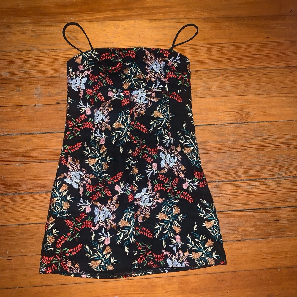 Urban Outfitters Black Floral Mini Dress